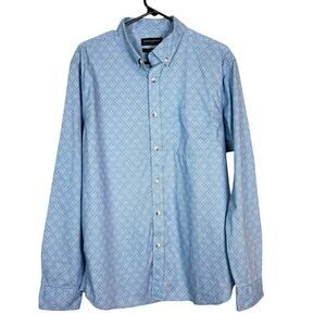 Banana Republic Men’s Long Sleeve Button Up Shirt Blue Geometric Untucked Fit L